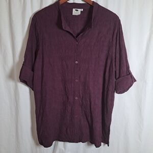 Casual Purple Button Down Shirt XL